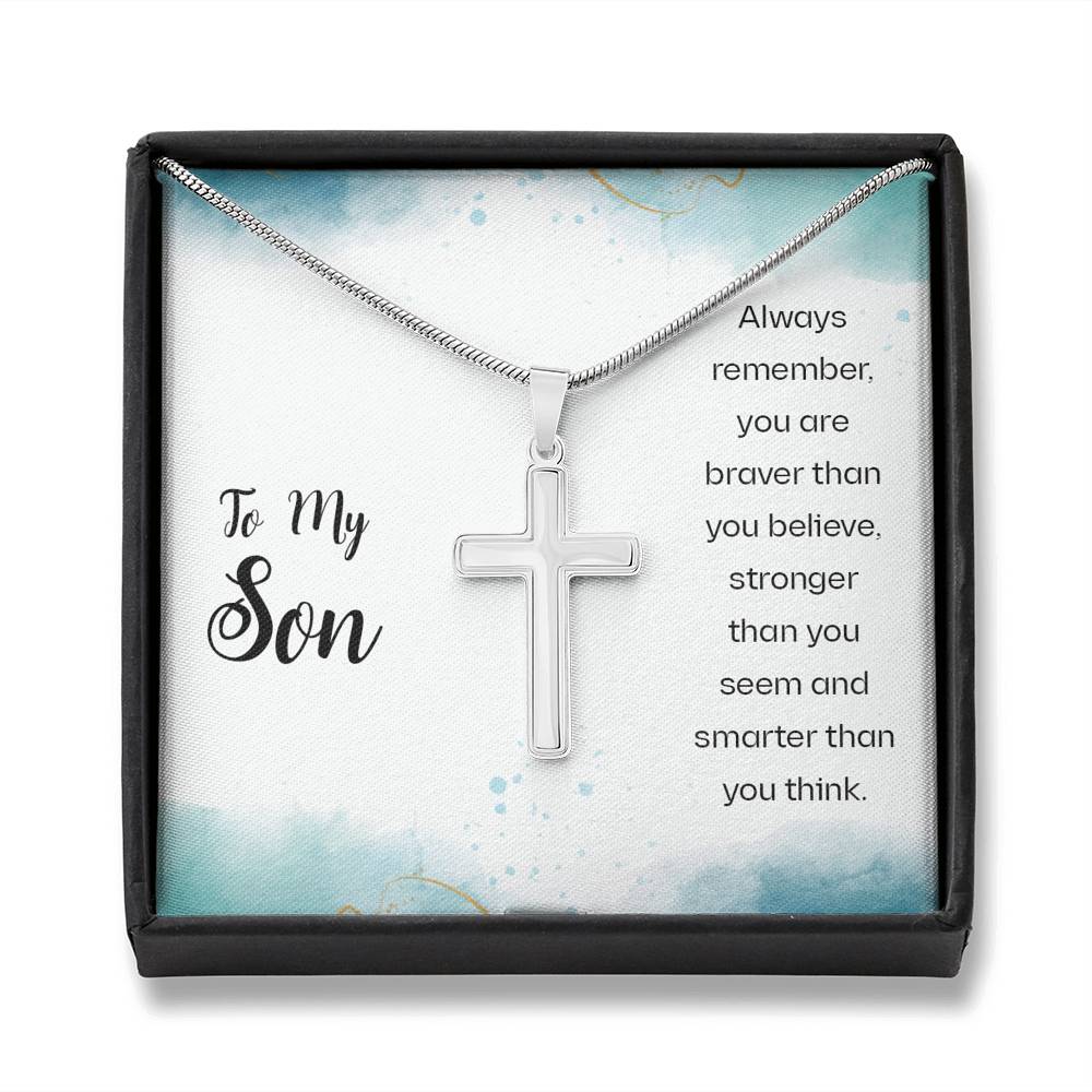 First Day Of School Gift For Son Cross Necklace 1st Day Of School Idea For Him Back To School Kid Boy High school Middle School Jewelry