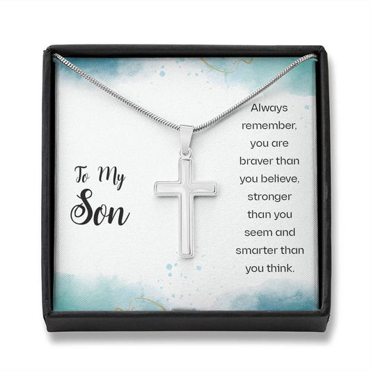 First Day Of School Gift For Son Cross Necklace 1st Day Of School Idea For Him Back To School Kid Boy High school Middle School Jewelry