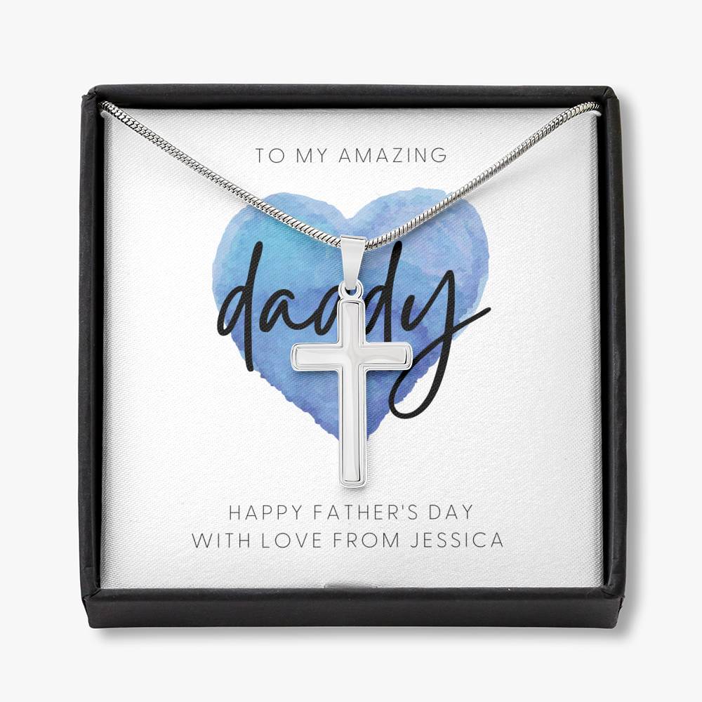 Father's Day Gift Necklace for Dad, Gift from Daughter to Dad, Cross Necklace Gift, Thoughtful Gift