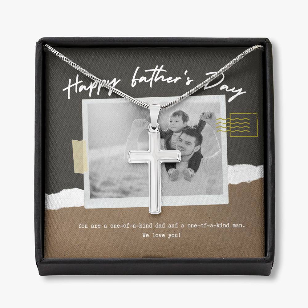 Personalized Gift for Dad, Father's Day Cross Gift Necklace, Gift from Siblings