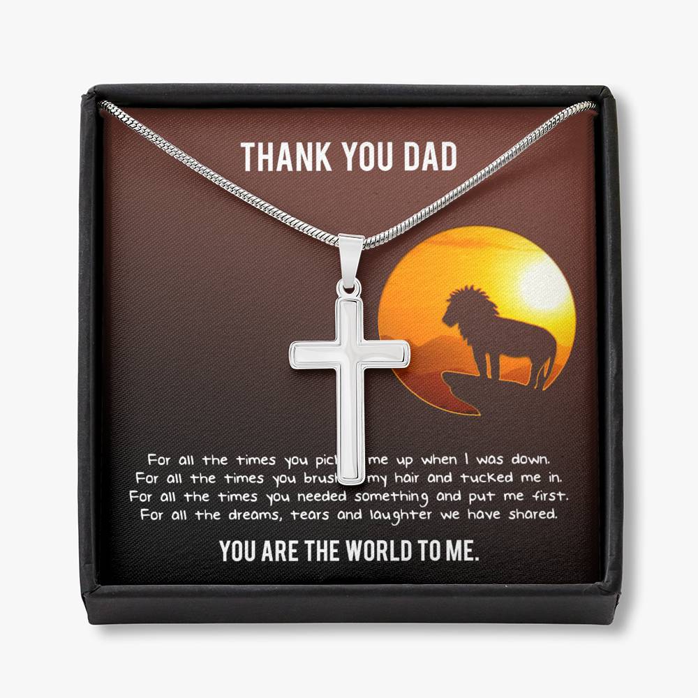 Gift for dad, engraved cross necklace, Father’s Day personalized Gift, Fathers Day Gift for Stepdad, Dad Cross Necklace.