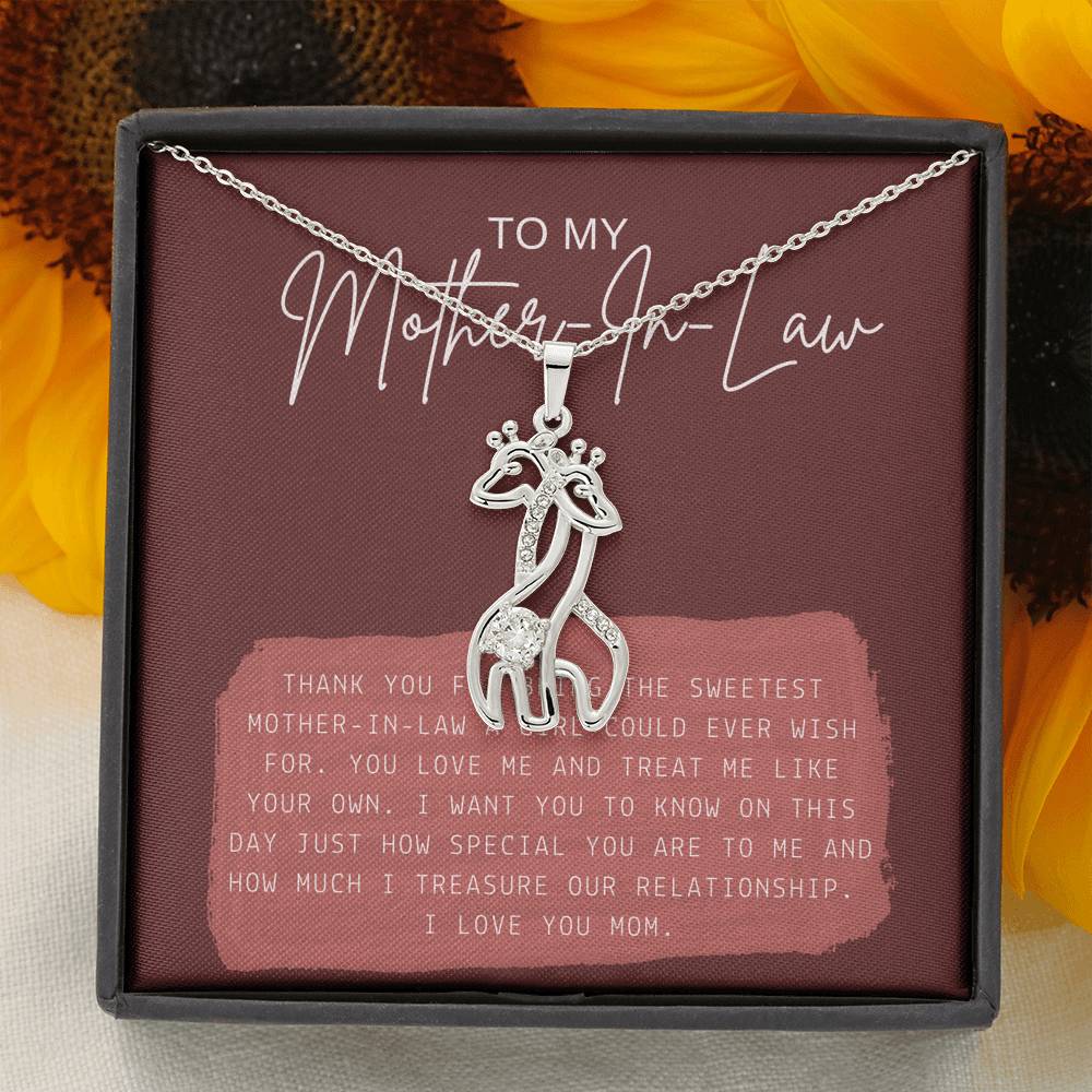 Mother In Law Necklace Gift To My Mother Step Mom Thank You For Great Job Pendent Gift With The Message Card On Mother's Day Birthday