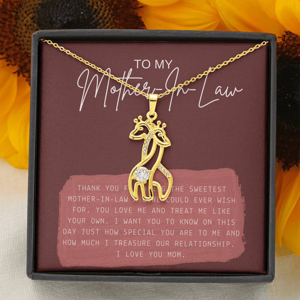 Mother In Law Necklace Gift To My Mother Step Mom Thank You For Great Job Pendent Gift With The Message Card On Mother's Day Birthday