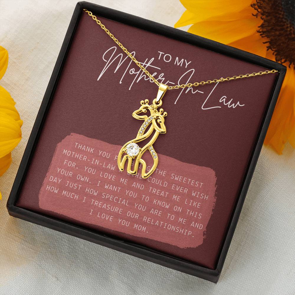 Mother In Law Necklace Gift To My Mother Step Mom Thank You For Great Job Pendent Gift With The Message Card On Mother's Day Birthday