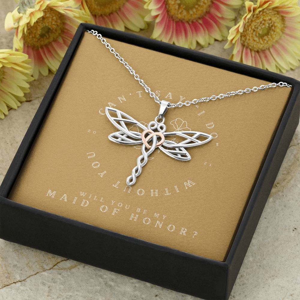 Personalized Necklace Gift For Women Bridesmaid On Bridal Shower Wedding  Boho Pendent With The Message Card To Be My Maid Of Honor