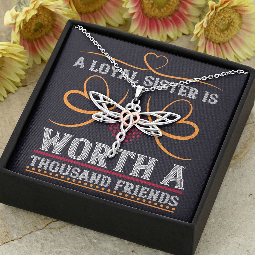 Personalized Gift Sister Necklace for Her Valentines Birthday  Gift Dragonfly Dreams Necklace for Women with Message  Card