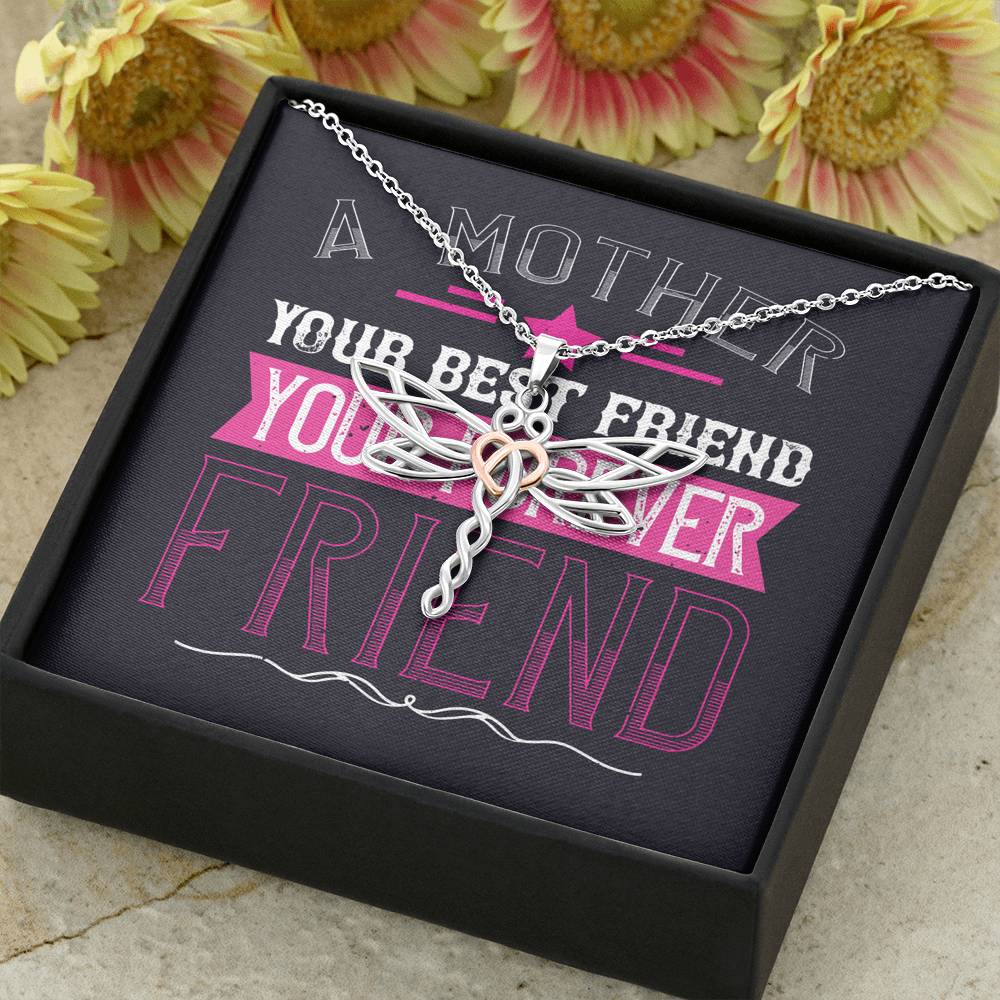 Personalized Gift Mother Necklace for Her Valentines Birthday  Gift Dragonfly Dream Necklace for Women with Message  Card