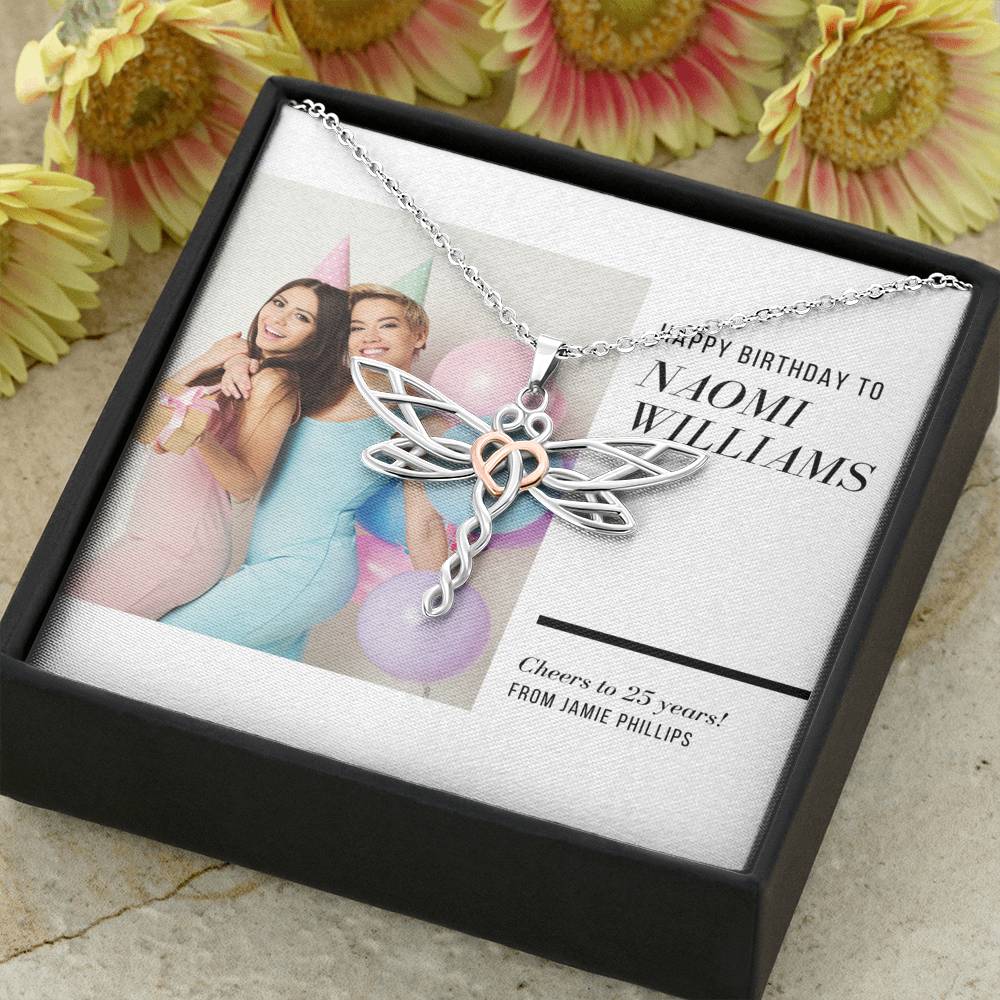 25th Birthday Necklace Gift for Her, Personalized Initial Necklace With Card, 25 year old Gift, Happy 25 Birthday Custom Initial Necklace, 25th birthday gift for her, Gift for 25 year old gift idea