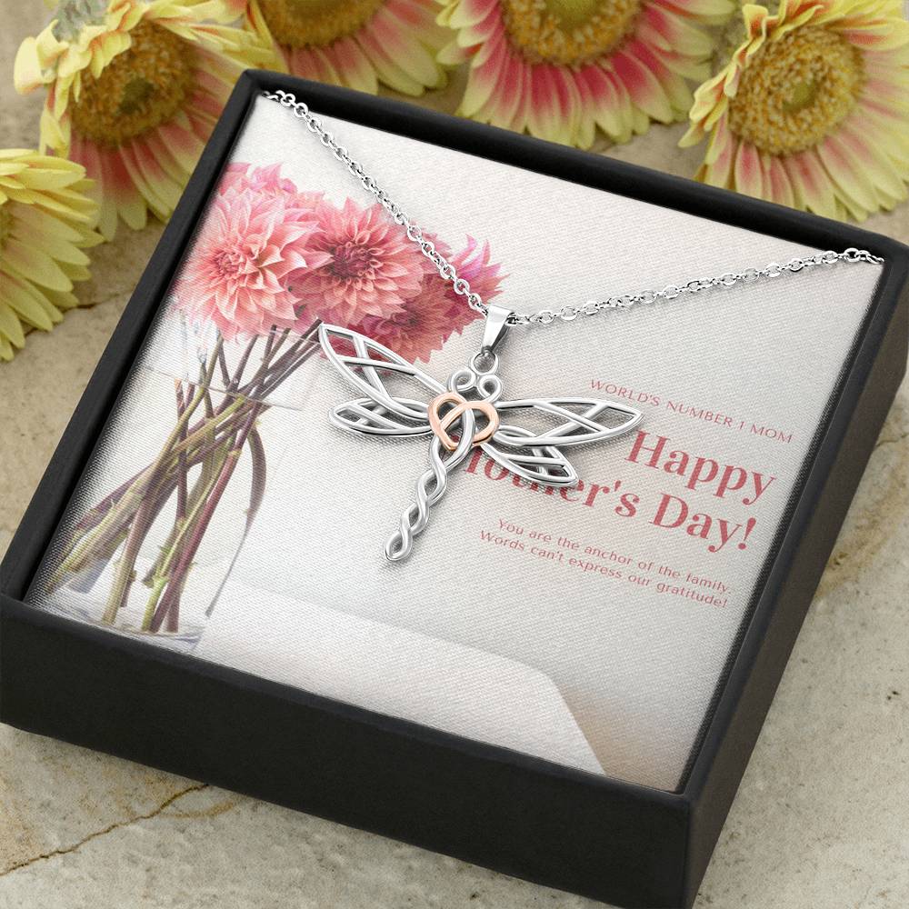Personalized Gift Mom Necklace for Her Birthday Valentines Mother's Day Dragonfly Dreams Necklaces for Women with Message  Card