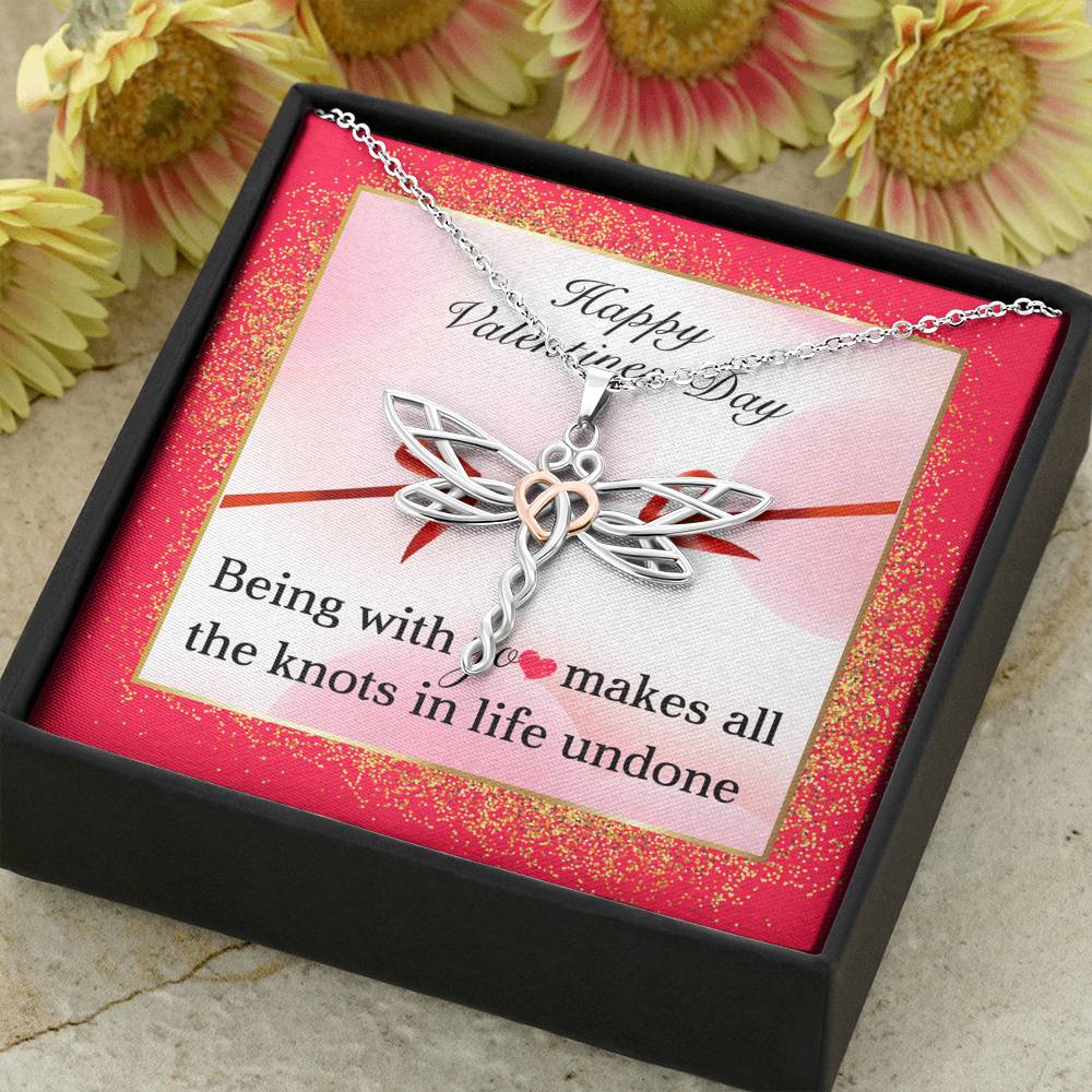 Dragonfly silver necklace for girlfriend Anniversary Engagement gift for fiance Personalized birthday gift for her Valentines necklace with message card from boyfriend Silver jewelry for women