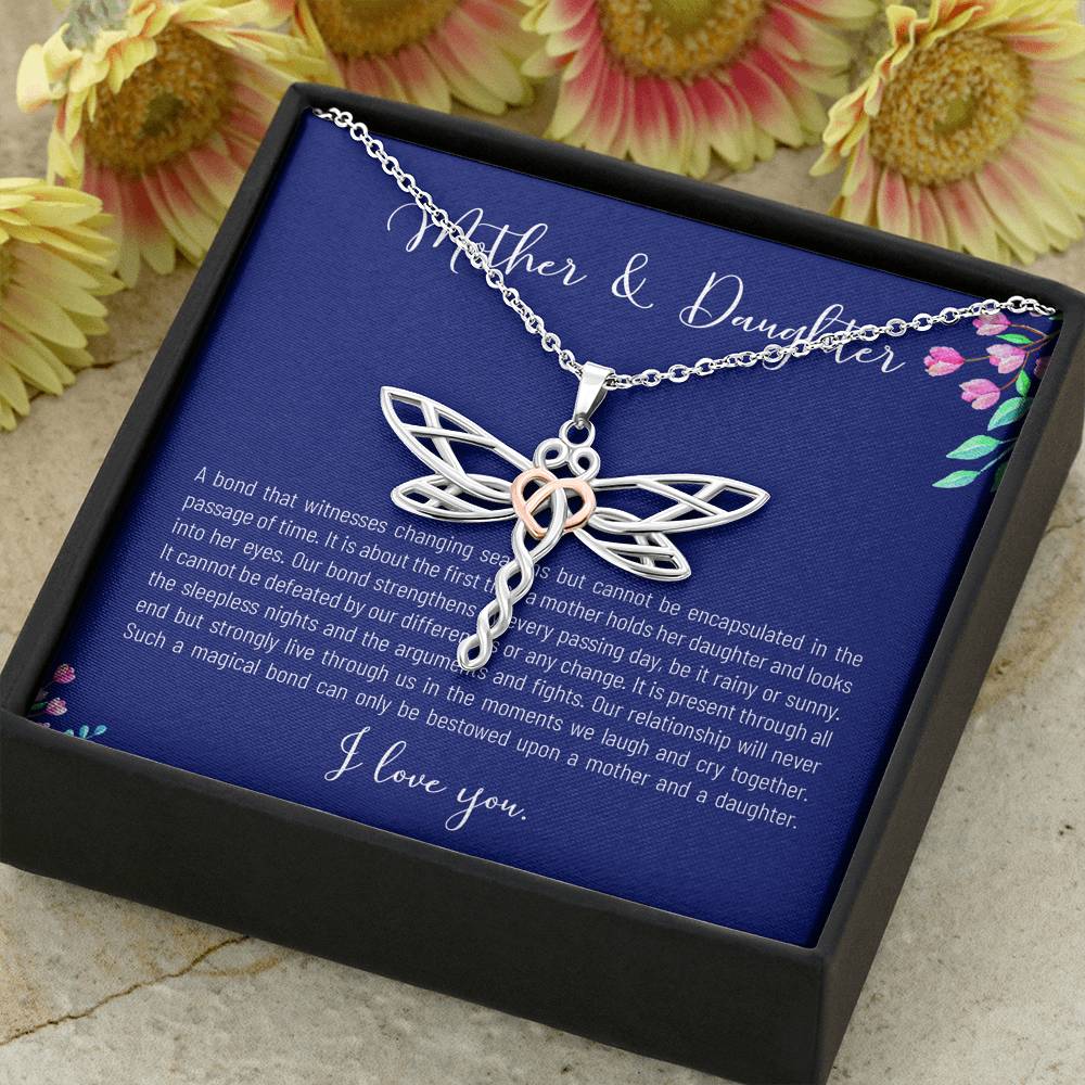Personalized Necklace Gift For Women On Birthday Mother's Day Daughter's Day Gift Forever Love Bond Between Mom Daughter Pendent Gift With The Message Card