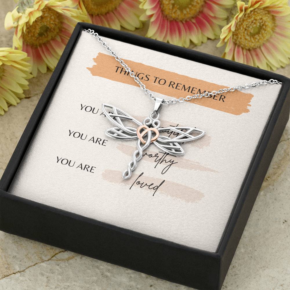 Personalized Wife Girlfriend Necklace for Her Valentines Birthday  Gift Dragonfly Dream Necklace for Women with Message  Card