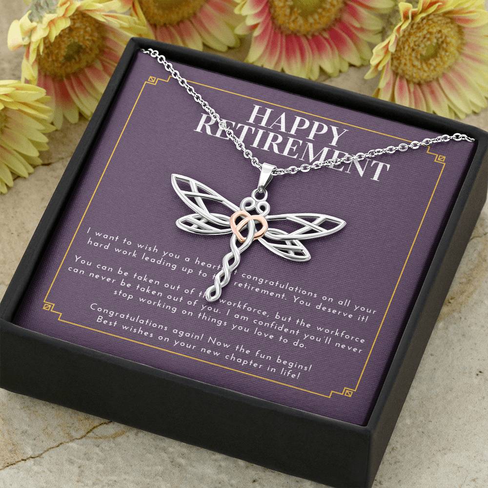 Retirement Gift For Women Dragonfly Necklace To My Colleague Employee Boss Gift On Retirement Ceremony