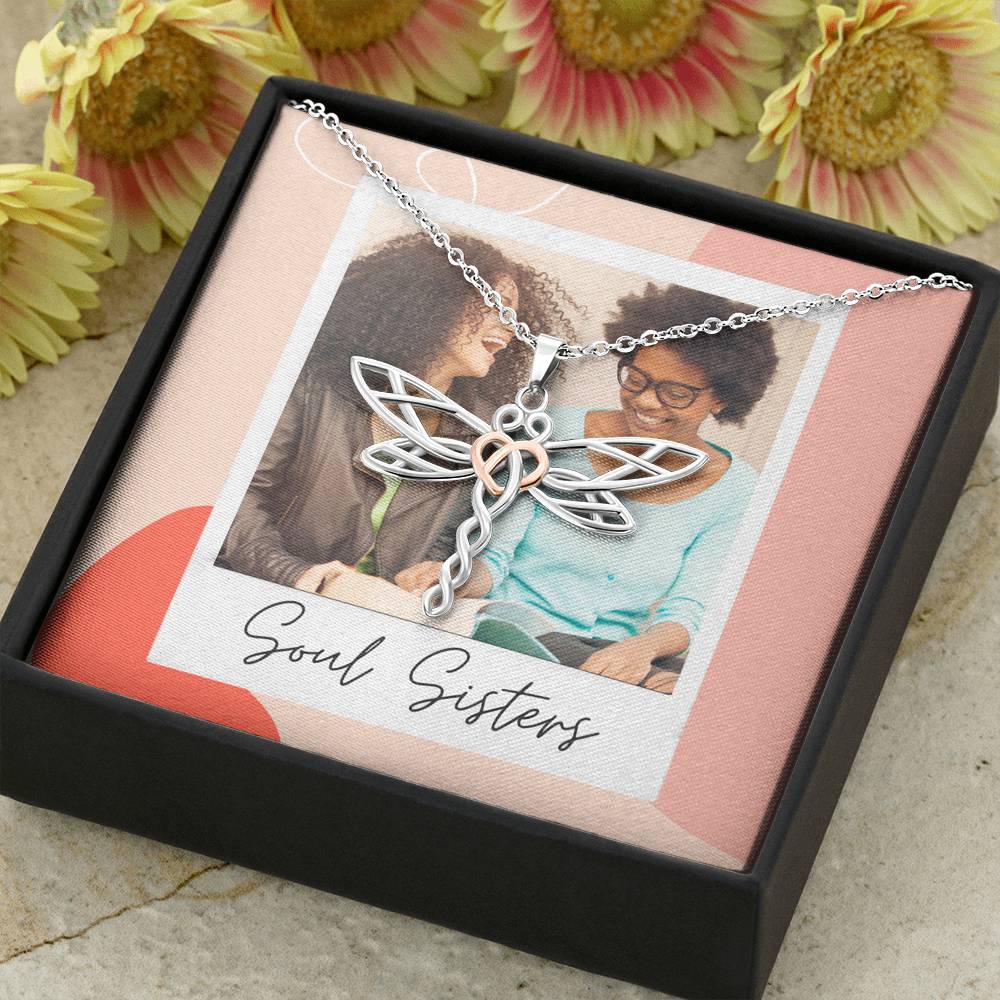 Personalized Gift Sister Necklace for Her Valentines Birthday  Gift Dragonfly Dreams Necklaces for Women with Message  Card