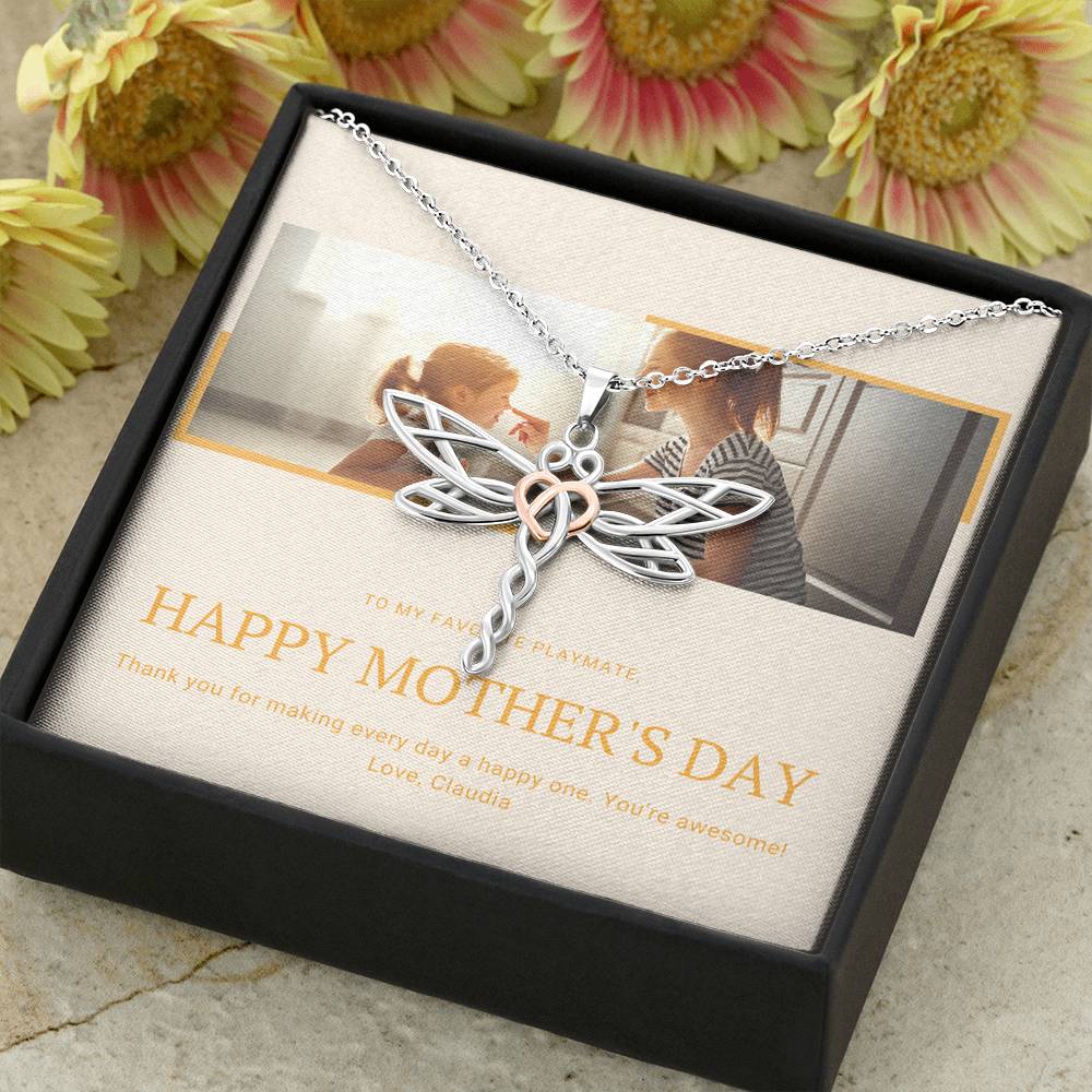 To My Mother Step Mom Mother In Law Grandma Necklace For A Great Job Thank You Pendent Gift With The Message Card From Kids On Mother's Day