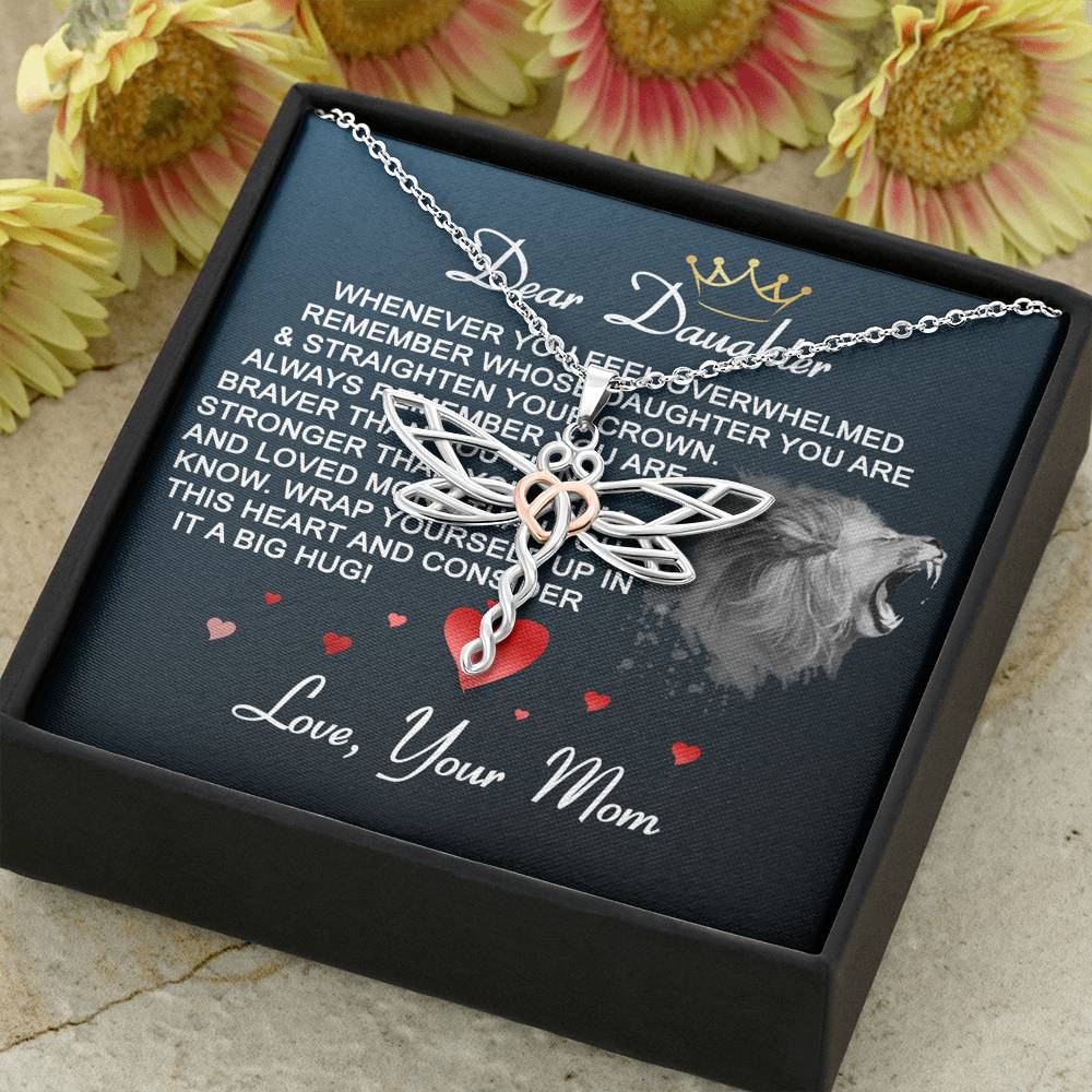 Personalized Gift Daughter Necklace for Her Valentines Birthday  Gift Dragonfly Dream Necklace for Women with Message  Card
