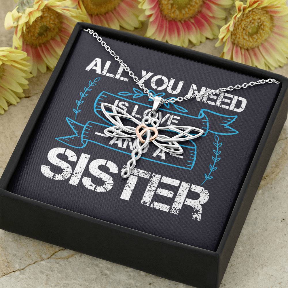 Personalized Gift Sister Necklace for Her Valentines Birthday  Gift Dragonfly Dreams Necklace for Women with Message  Card
