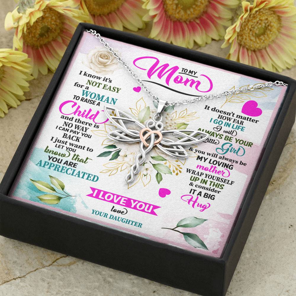 Personalized Gift Mother Necklace for Her Valentines Birthday  Gift Dragonfly Dreams Necklace for Women with Message  Card