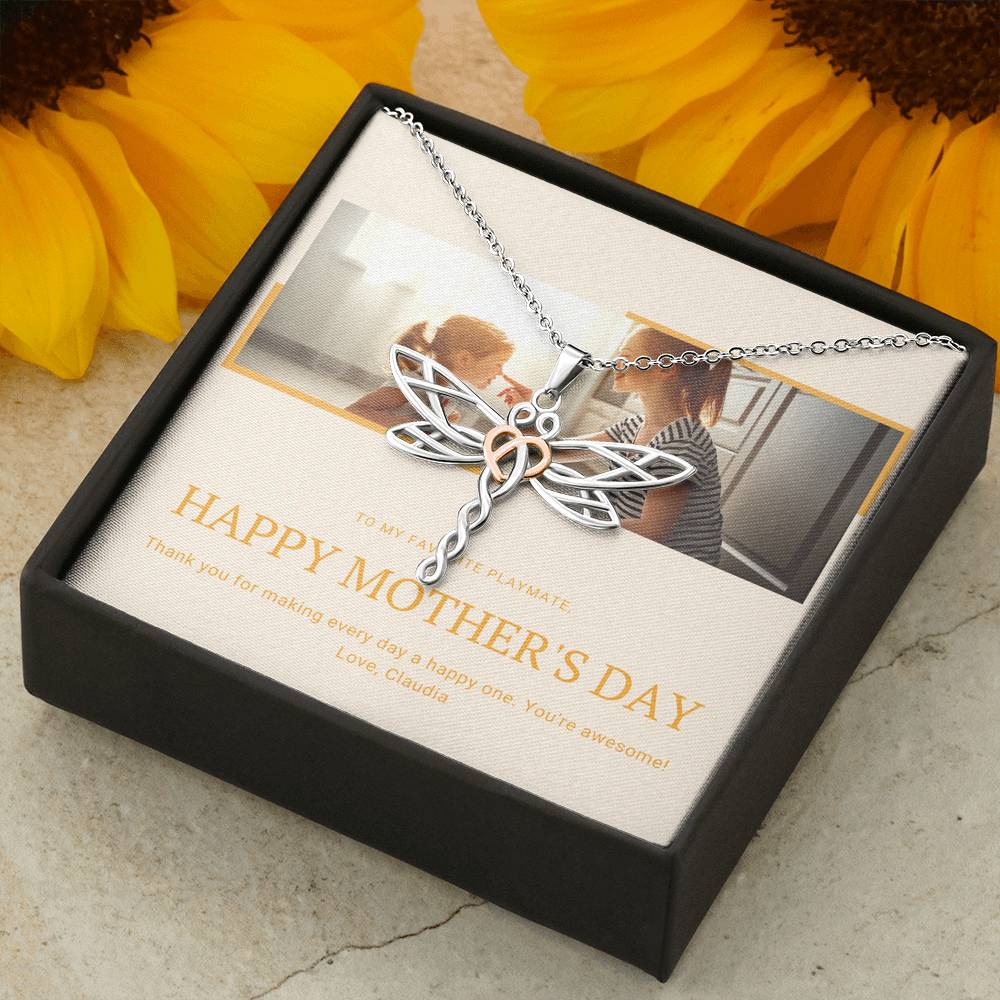 To My Mother Step Mom Mother In Law Grandma Necklace For A Great Job Thank You Pendent Gift With The Message Card From Kids On Mother's Day