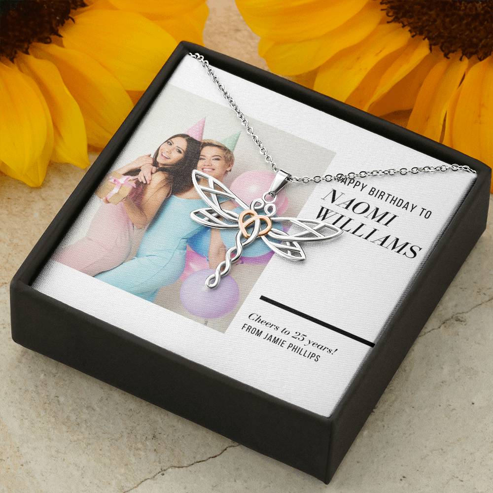25th Birthday Necklace Gift for Her, Personalized Initial Necklace With Card, 25 year old Gift, Happy 25 Birthday Custom Initial Necklace, 25th birthday gift for her, Gift for 25 year old gift idea