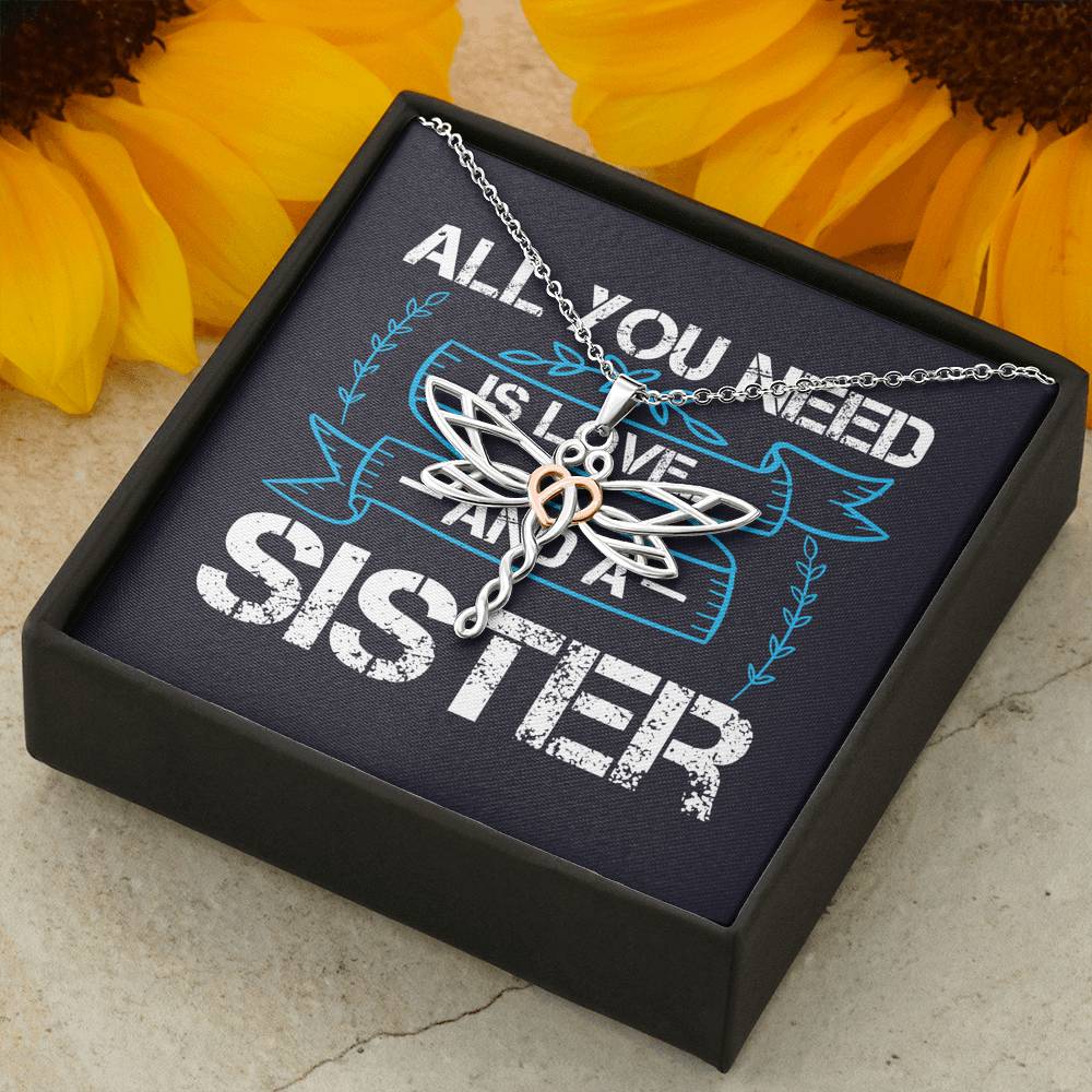 Personalized Gift Sister Necklace for Her Valentines Birthday  Gift Dragonfly Dreams Necklace for Women with Message  Card