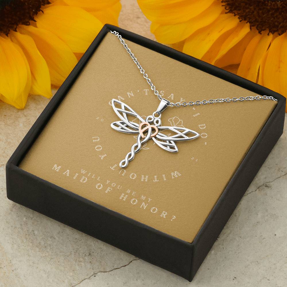 Personalized Necklace Gift For Women Bridesmaid On Bridal Shower Wedding  Boho Pendent With The Message Card To Be My Maid Of Honor