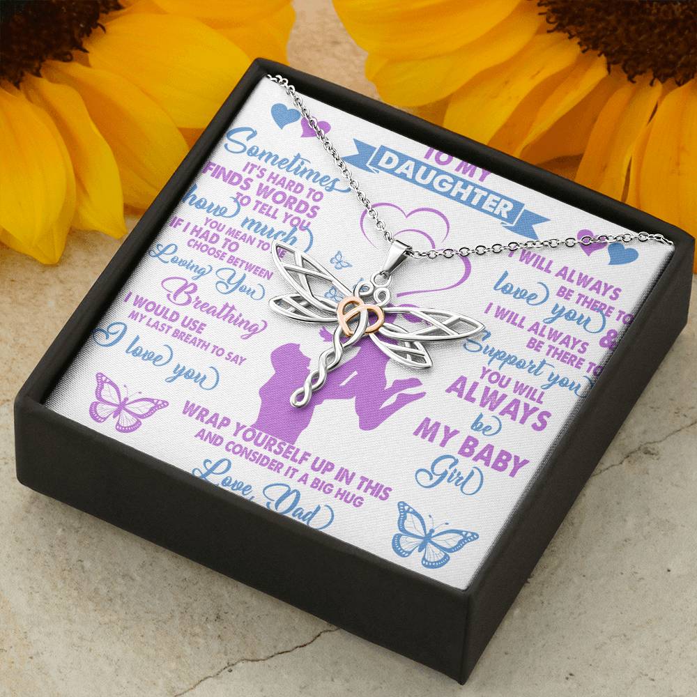 Personalized Gift Daughter Necklace for Her Valentines Birthday  Gift Alluring Dragonfly Dreams for Women with Message  Card