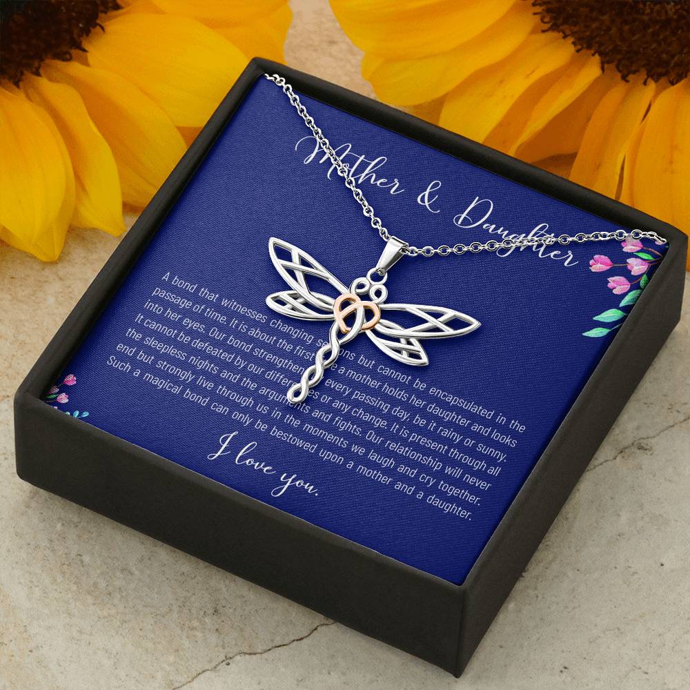 Personalized Necklace Gift For Women On Birthday Mother's Day Daughter's Day Gift Forever Love Bond Between Mom Daughter Pendent Gift With The Message Card