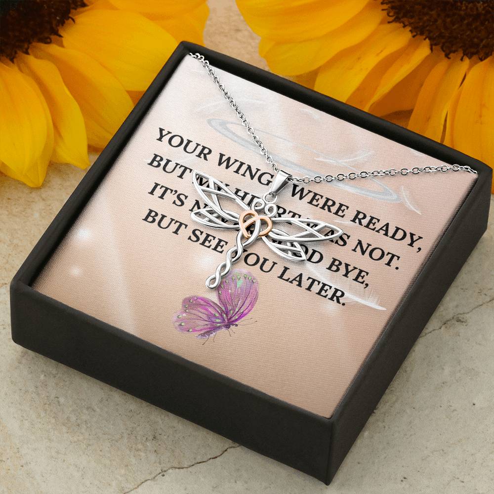 Personalized Memorial Necklace Birth Flower Necklace with Wing Memorial Jewelry Bereavement Gift Wing Memorial Loss of a Loved One Gift