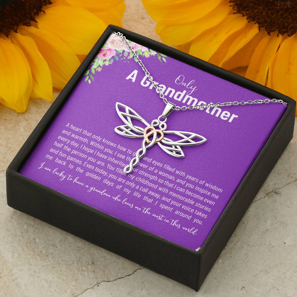 Personalized Gift Grandmother Necklace for Grandma Valentines Birthday  Gift Dragonfly Dreams Necklaces for Women with Message  Card