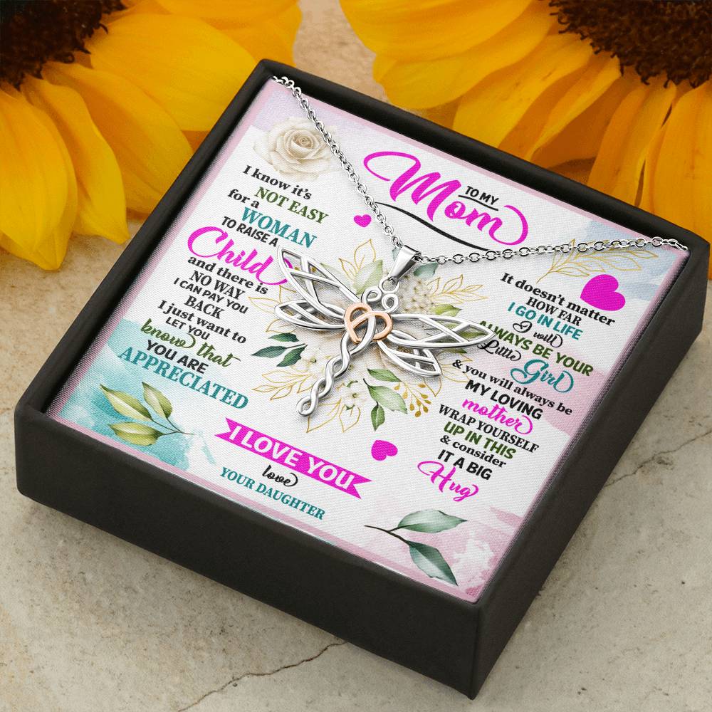 Personalized Gift Mother Necklace for Her Valentines Birthday  Gift Dragonfly Dreams Necklace for Women with Message  Card