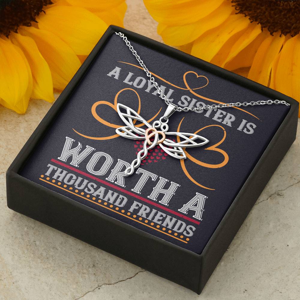 Personalized Gift Sister Necklace for Her Valentines Birthday  Gift Dragonfly Dreams Necklace for Women with Message  Card