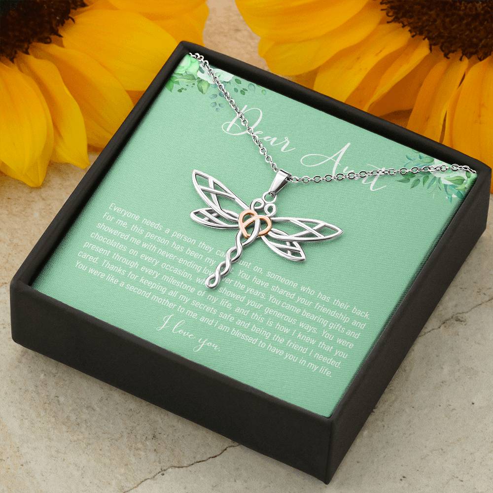Personalized Gift Aunt Necklace for Her Valentines Birthday  Gift Dragonfly Dreams Necklaces for Women with Message  Card