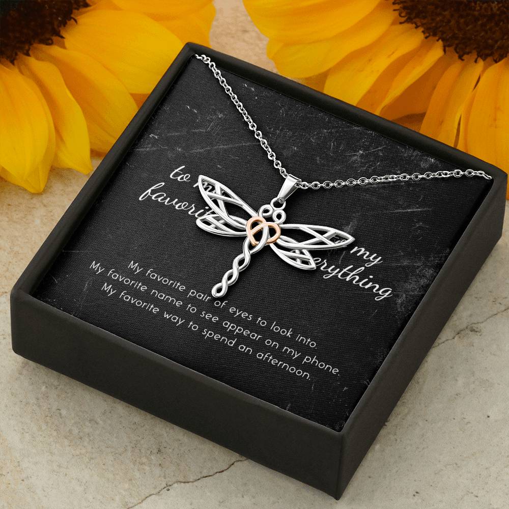 Daughter's Day Necklace Gift To My Daughter Dragonfly Sliver Pendent From Mom