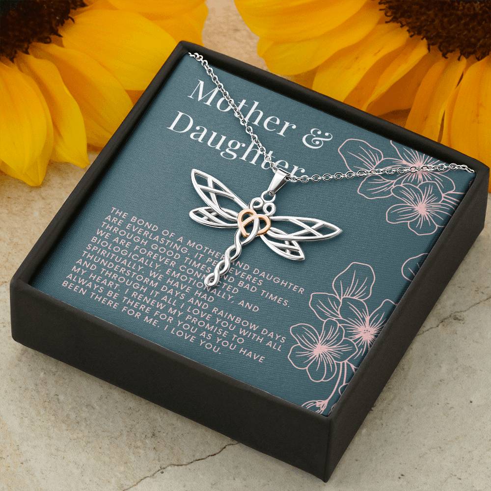 Necklace Gift For Mom Daughter On Mother's Day Daughter's Day Birthday Dragonfly Pendent Gift
