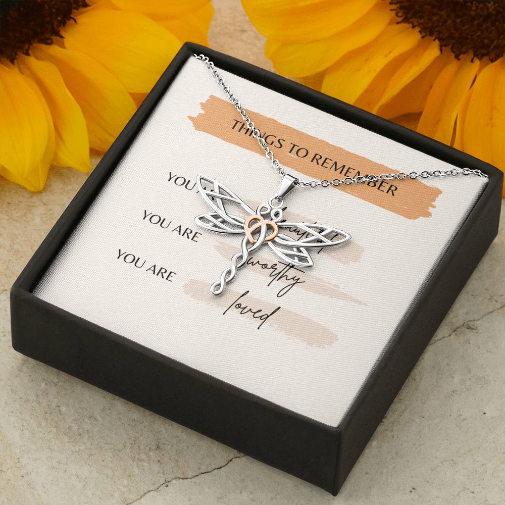 Personalized Wife Girlfriend Necklace for Her Valentines Birthday  Gift Dragonfly Dream Necklace for Women with Message  Card