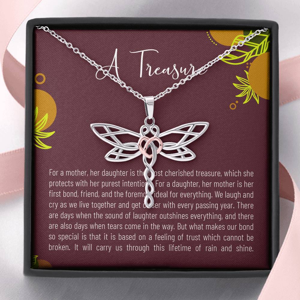 Personalized Gift Daughter Necklace for Her Birthday Graduation Gift Dragonfly Dream Necklaces for Women with Message  Card