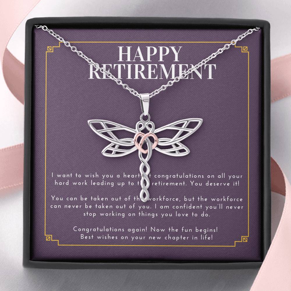 Retirement Gift For Women Dragonfly Necklace To My Colleague Employee Boss Gift On Retirement Ceremony