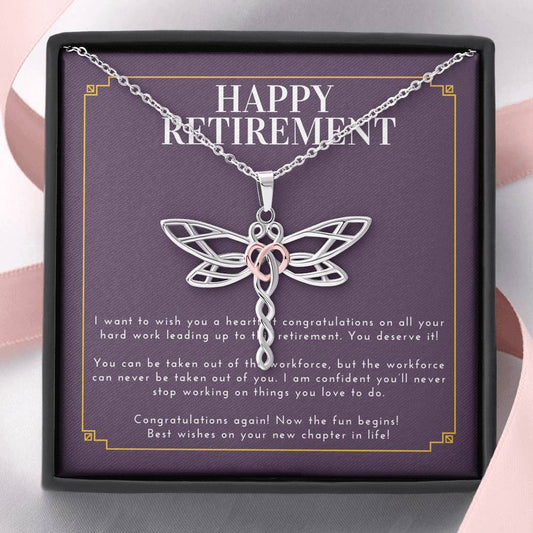Retirement Gift For Women Dragonfly Necklace To My Colleague Employee Boss Gift On Retirement Ceremony