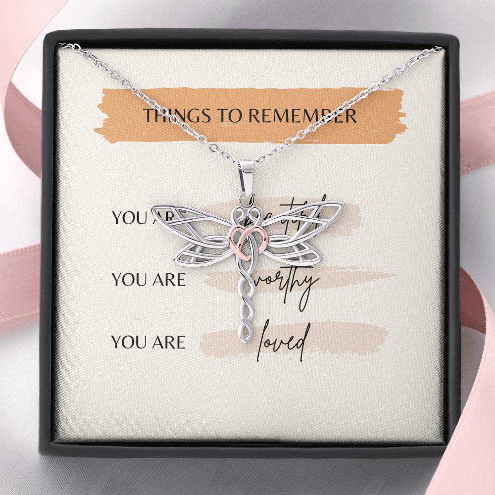 Personalized Wife Girlfriend Necklace for Her Valentines Birthday  Gift Dragonfly Dream Necklace for Women with Message  Card
