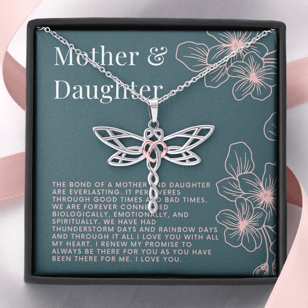 Necklace Gift For Mom Daughter On Mother's Day Daughter's Day Birthday Dragonfly Pendent Gift