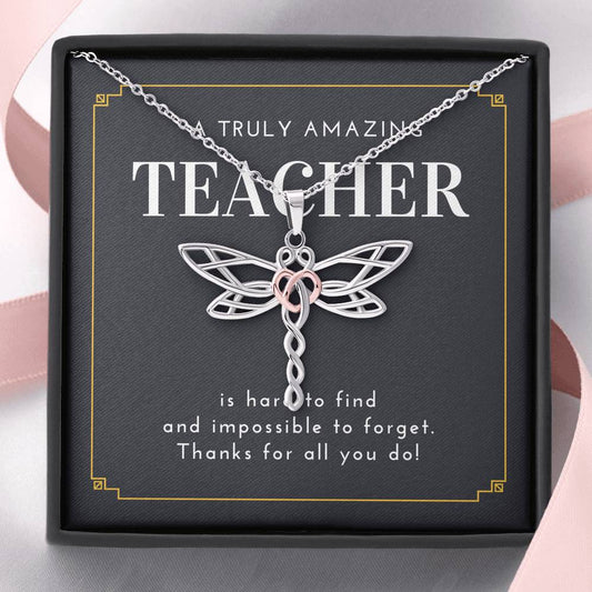Valentine's Day Teacher Charm Necklace Gift For Your Special Teacher