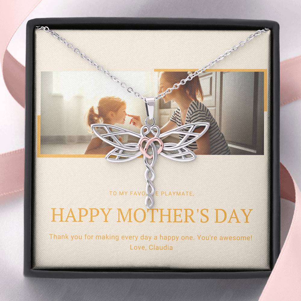 To My Mother Step Mom Mother In Law Grandma Necklace For A Great Job Thank You Pendent Gift With The Message Card From Kids On Mother's Day