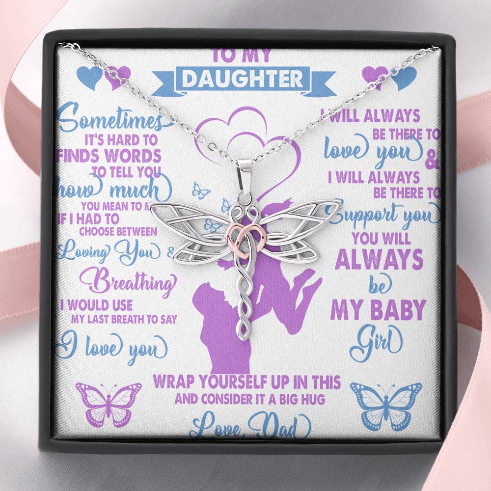 Personalized Gift Daughter Necklace for Her Valentines Birthday  Gift Alluring Dragonfly Dreams for Women with Message  Card