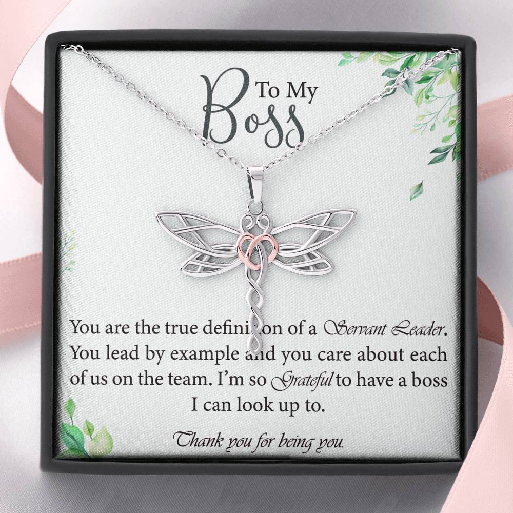Personalized Necklace Gift For Boss leader Appreciation Pendent From Her Employees
