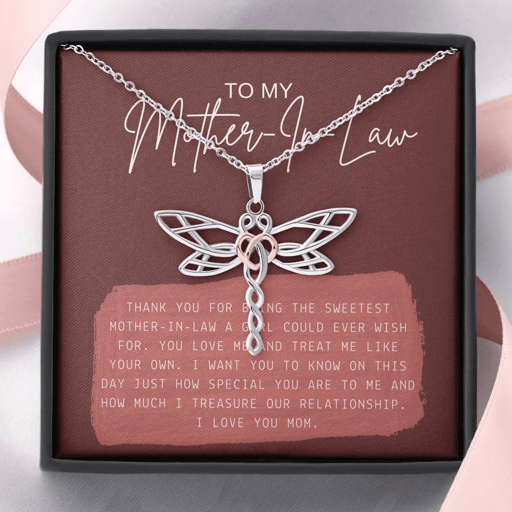 Personalized Necklace Gift To My Mother In Law Step Mom Grandma Thank You Best Relationship Pendent Gift With The Message Card