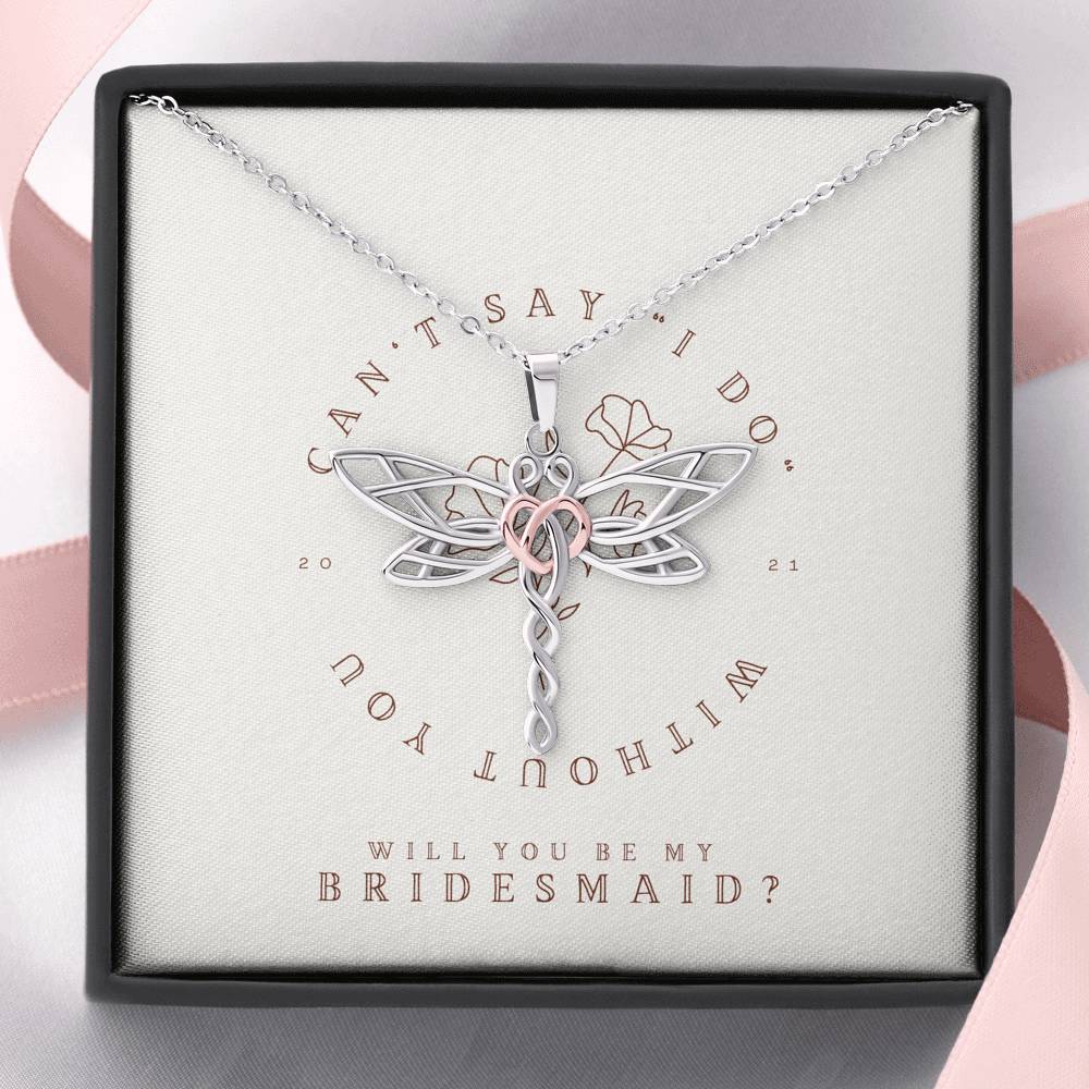 Bridesmaid Necklace Gift Dragonfly Pendent Gift On Bridal Initial Shower From Bridal