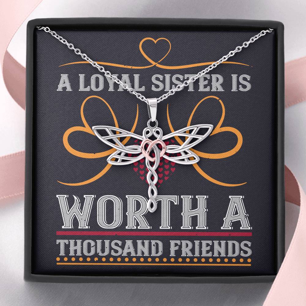Personalized Gift Sister Necklace for Her Valentines Birthday  Gift Dragonfly Dreams Necklace for Women with Message  Card