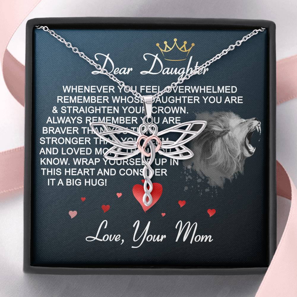 Personalized Gift Daughter Necklace for Her Valentines Birthday  Gift Dragonfly Dream Necklace for Women with Message  Card