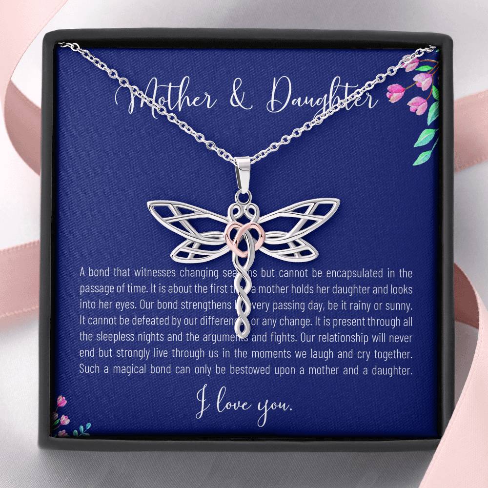 Personalized Necklace Gift For Women On Birthday Mother's Day Daughter's Day Gift Forever Love Bond Between Mom Daughter Pendent Gift With The Message Card
